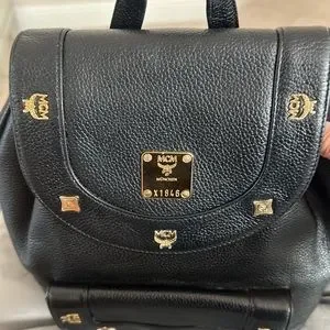 MGM | Bags | Mgm 0 Authentic Black Leather Backpack | Poshmark display picture 2
